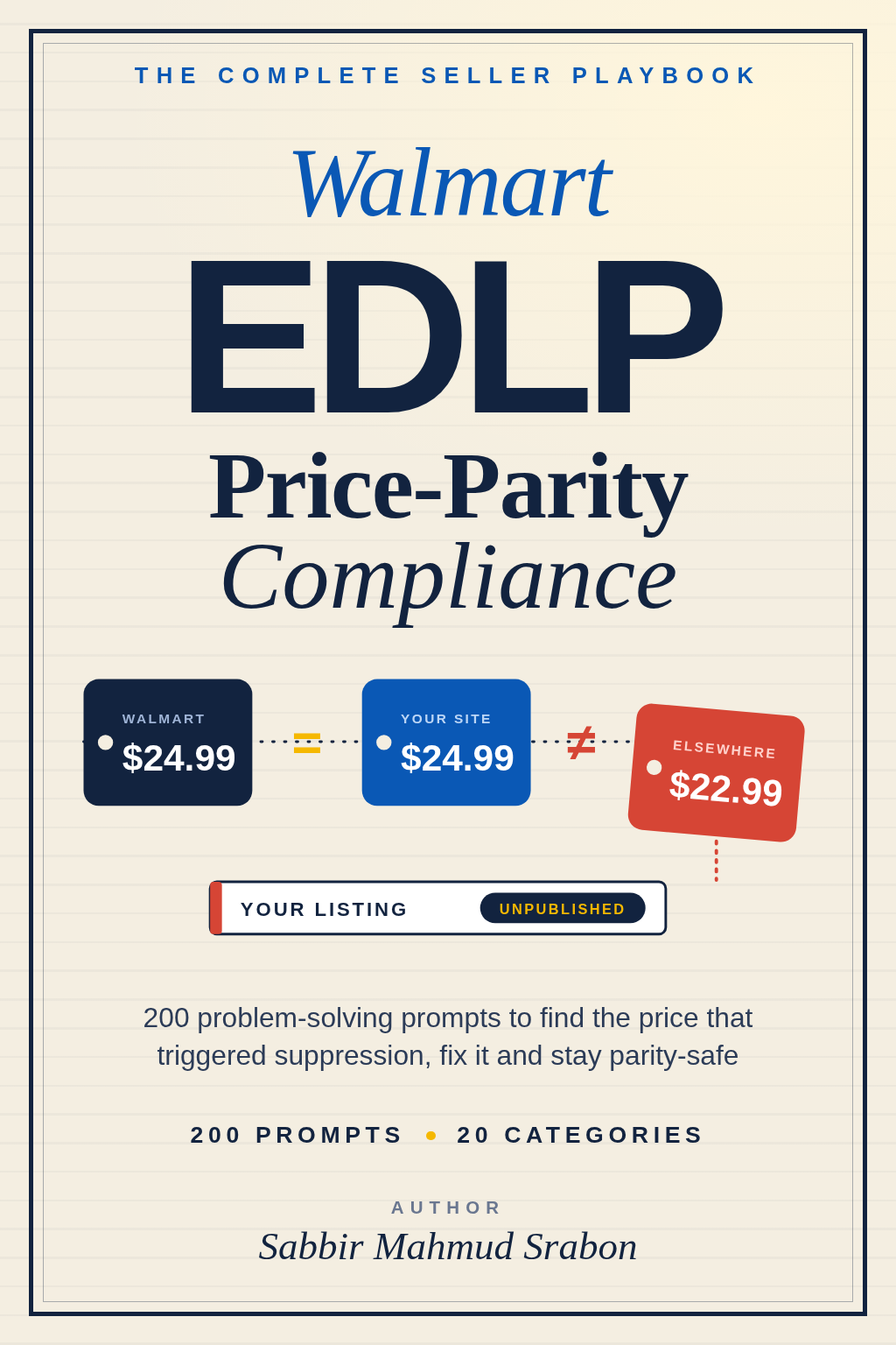 Cover of Walmart EDLP Price-Parity Compliance: The Complete Seller Playbook